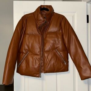 Levi Vegan Leather Puffer Jacket